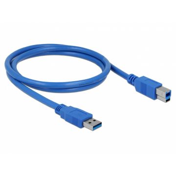 Cablu USB 3.0 tip A la tip B 1m T-T Bleu, Delock 82580