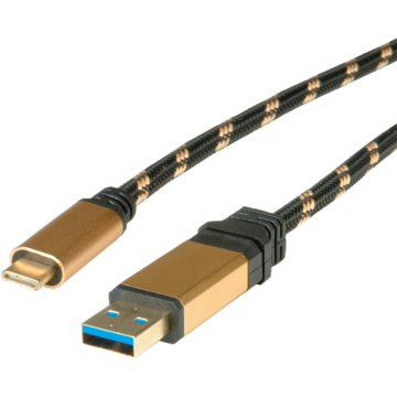 Cablu USB 3.1 la USB tip C T-T 1m Gold, Roline 11.02.9013