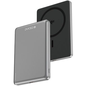 Dviced Acumulator extern Dviced DV400007 Qi2 Ultrathin, Wireless, 15 W, MagSafe, 5000mAh (Negru/Gri)
