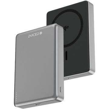 Dviced Acumulator extern Dviced Qi2 Ultrathin DV400009, Wireless, 15 W, MagSafe, 10000mAh (Negru/Gri)