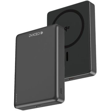 Dviced Baterie externa Dviced Qi2 Ultrathin MagSafe, 10000mAh, Negru