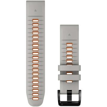 GARMIN Curea ceas smartwatch Garmin, 22mm, QuickFit, Silicon, Fog Gray/Ember Orange