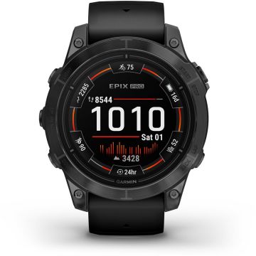 GARMIN Smartwatch Garmin epix Pro (Gen 2), 47mm, curea silicon Neagra, Glass, Slate Grey