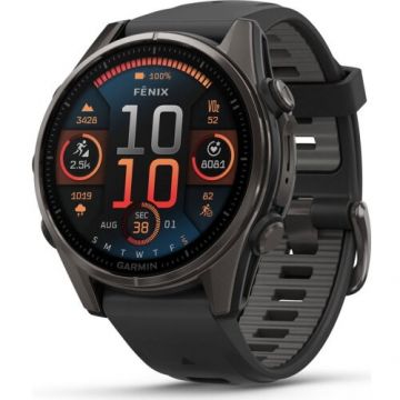GARMIN Smartwatch Garmin Fenix 8, 1.3 inch, Curea silicon, Negru