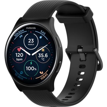 Motorola Smartwatch Moto Watch 120, 1.43 inch, rezistent la stropi, pentru barbati si femei, Negru