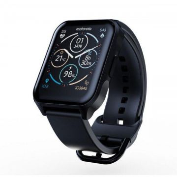 Motorola Smartwatch Motorola Moto Watch 70, Ecran IPS LCD 1.69, Bluetooth, Android/iOS, Monitorizare somn, Integrare Google Fit, IP67, Negru