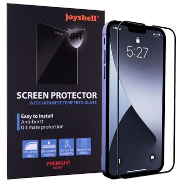 OEM Folie Sticla Joyshell, compatibila cu Apple iPhone 13, Protectie Ecran 3D, Full Glue, Full Cover, Negru