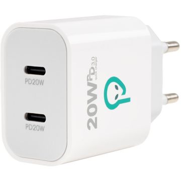 spacer Alimentator Retea SPACER Power Delivery SPAR-TYPECQ-02, 2 x USB Type-C PD, max 20W