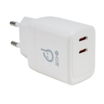 spacer Incarcator retea Spacer SPAR-TYPECQ-03, 2 x USB-C, 45 W, Alb