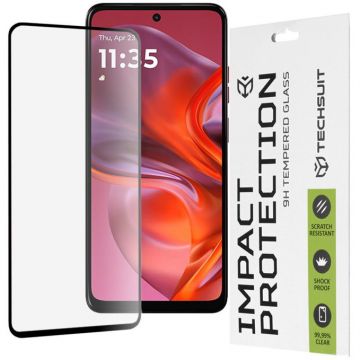 techsuit Folie sticla Motorola Moto E15 / G05 Techsuit 111D Full Glue Full Cover, negru