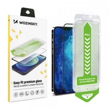 WZK Folie de protectie Ecran WZK Premium pentru Apple iPhone 15, Sticla Securizata, Full Glue, Neagra
