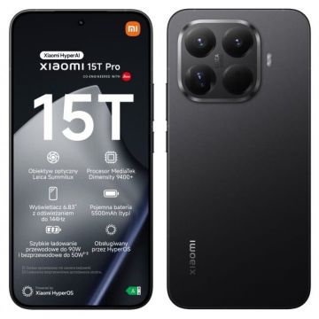 Xiaomi Telefon mobil Xiaomi 15T Pro, 12GB RAM, 1024GB, Dual SIM, 5G, Negru