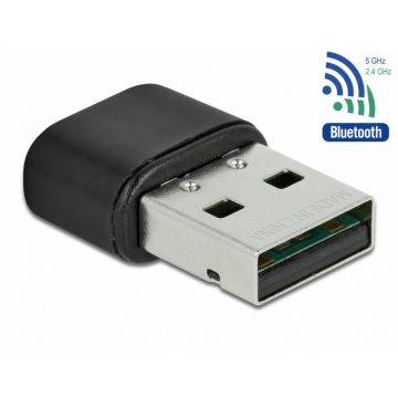 Adaptor 2 in 1 Bluetooth 4.2 + adaptor USB Dual band WLAN ac/a/b/g/n 433 Mbps, Delock 61000