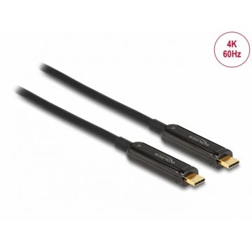 Cablu activ optic video USB type C 4K60Hz T-T 15m, Delock 84104