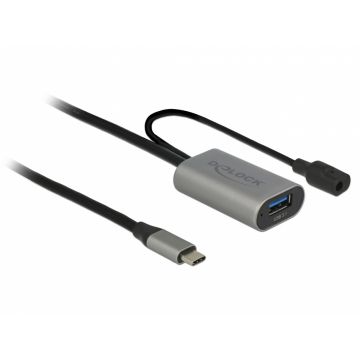 Cablu activ USB 3.1-C Gen 1 la USB-A T-M 5m Negru, Delock 85391