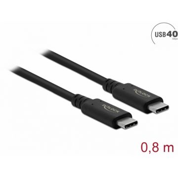 Cablu coaxial USB-C 4 (Gen 3x2) 8K60Hz/PD 100W/20V/5A T-T 0.8m, Delock 86979