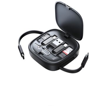 Cablu de date N US-SJ650, USB-A / USB-C / Lightning / MicroUSB, 60W, 2A, 480 Mbps, 1m, Negru