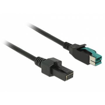 Cablu PoweredUSB 12 V la 2 x 4 pini T-T 5m pentru POS/terminale, Delock 85486