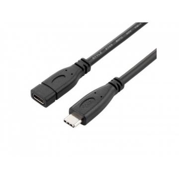 Cablu prelungitor USB 3.1 Gen 2-C T-M 1.5m Negru, KU31MFA015