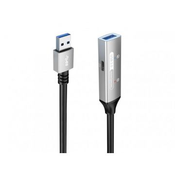 Cablu prelungitor USB 3.2-A activ cu alimentare T-M 20m, ku3rep20al