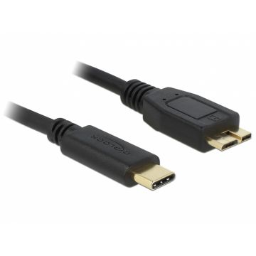Cablu SuperSpeed USB 3.1 tip C (host) la micro USB-B (device) T-T 1m, Delock 83677