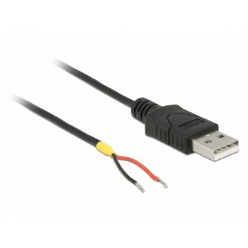 Cablu USB 2.0-A la 2 x fire deschise Raspberry Pi 10cm, Delock 85250