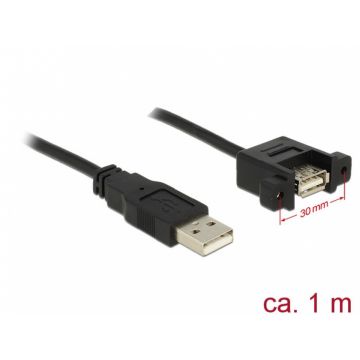 Cablu USB 2.0-A la USB 2.0-A panel-mount T-M 1m, Delock 85106