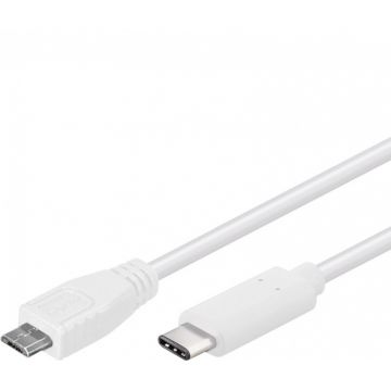 Cablu USB 2.0-C la micro USB-B T-T 0.6m Alb, ku31cb06w