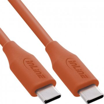 Cablu USB 2.0 type C fast charging silicon 100W Orange 0.5m, InLine IL35895O