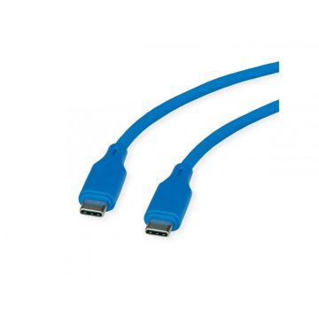 Cablu USB 2.0 type C T-T 60W silicon 1m Blue, Roline 11.02.9123