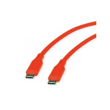 Cablu USB 2.0 type C T-T 60W silicon 1m Orange, Roline 11.02.9124