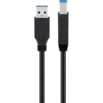 Cablu USB 3.0-A la tip B 0.25m T-T Negru, Goobay 95721