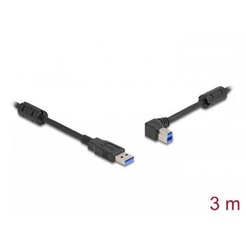 Cablu USB 3.0-A la USB-B drept/unghi stanga 3m, Delock 81102