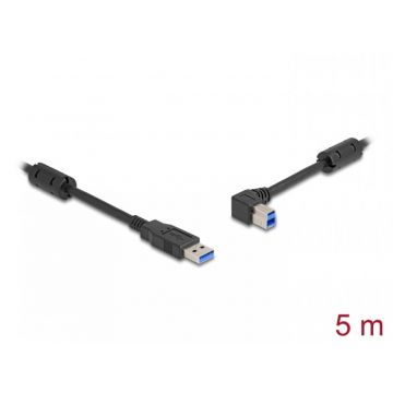 Cablu USB 3.0-A la USB-B drept/unghi stanga 5m, Delock 81103