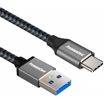 Cablu USB 3.1 Gen1 type C la USB-A brodat 3A T-T 2m, ku31cs2