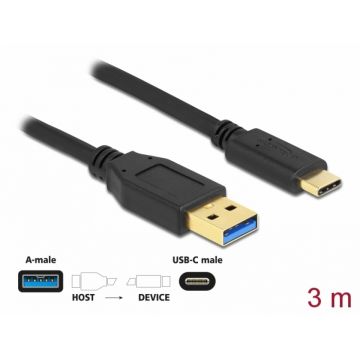 Cablu USB 3.2-A Gen2 la USB type C T-T 3m, Delock 84006