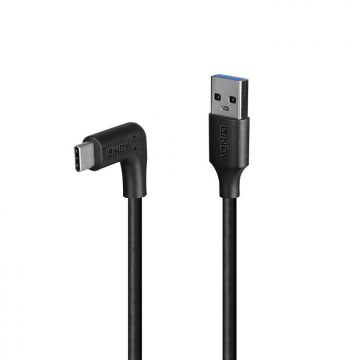 Cablu USB 3.2-A la USB type C drept/unghi 90 grade 1m, Lindy L32013