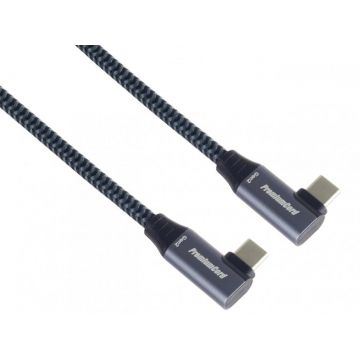 Cablu USB 3.2 Gen2x2 type C 100W unghi/unghi brodat 3m, ku31cj3