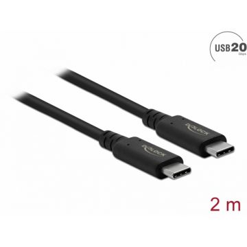 Cablu USB-C 4 (Gen 2x2) 4K60Hz/PD 100W T-T 2m, Delock 86980