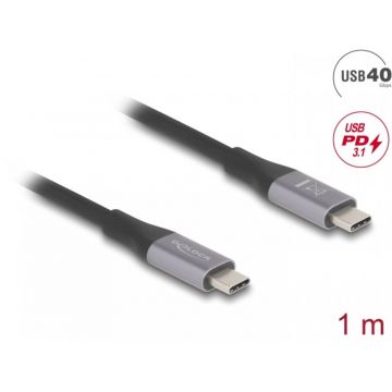 Cablu USB type C 40Gbps/8K60Hz/240W E-Marker T-T 1m, Delock 81191