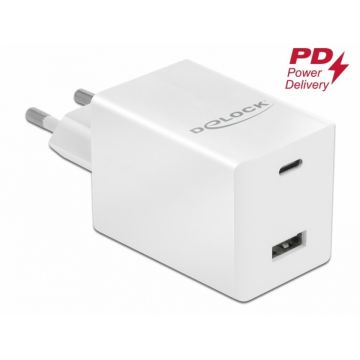 Incarcator priza 1 x USB-C PD 3.0 + 1 x USB-A 48W, Delock 41448