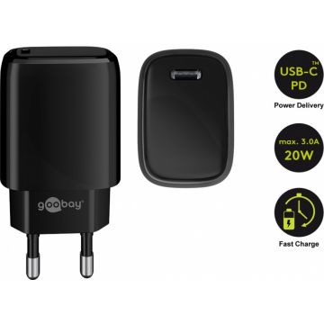 Incarcator priza Fast USB type C PD (Power Delivery) 20W, Goobay G53864