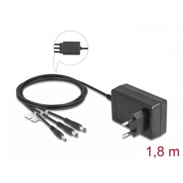 Incarcator priza la DC 3.5x1.35mm + DC 5.5x2.1mm + DC 5.5x2.5mm 12V/3A/36W, Delock 41467