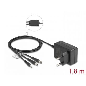 Incarcator priza la DC 3.5x1.35mm + DC 5.5x2.1mm + DC 5.5x2.5mm 5V/2A/10W, Delock 41466
