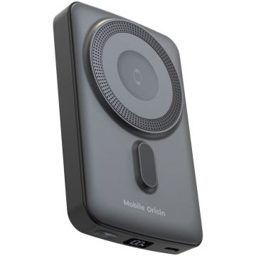 Acumulator extern 10000mAh PB9, 20W, USB-C, MagSafe, Incarcare Wireless, Negru