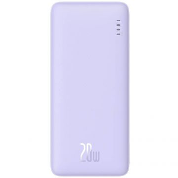 Acumulator extern Airpow 10000 mAh, 20W, USB/USB-C, Cablu USB-C inclus, Mov