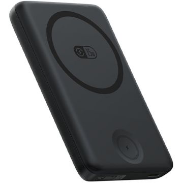 Acumulator extern EnerFill FM11, 27W, Incarcare Wireless 15W, USB-C, Negru