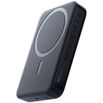 Acumulator extern MC-4261 Magnetic, 20W, 10000 mAh, Incarcare Wireless 15W, Negru