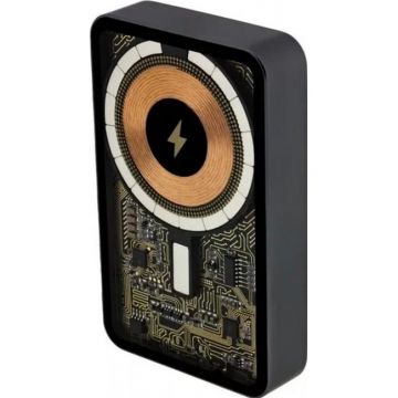 Baterie Externa Premium Powerbank Clear 3.0 PD20W MagSafe 15W Negru