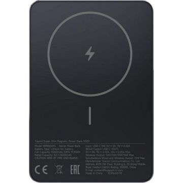 Baterie Externa Super Slim Magnetic 5000mAh Negru